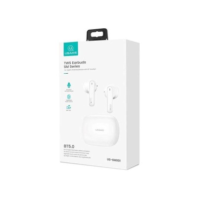 AURICULARES INALÃMBRICOS BLUETOOTH SERIE SM CON ESTUCHE BLANCO USAMS