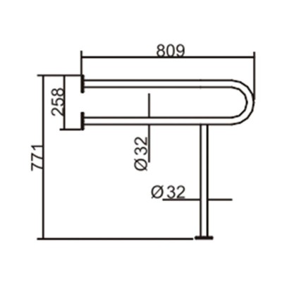 BARANDILLA DE APOYO PARA LAVABOS INOX 304 BENOTTI 77.1X80.9X3.2CM