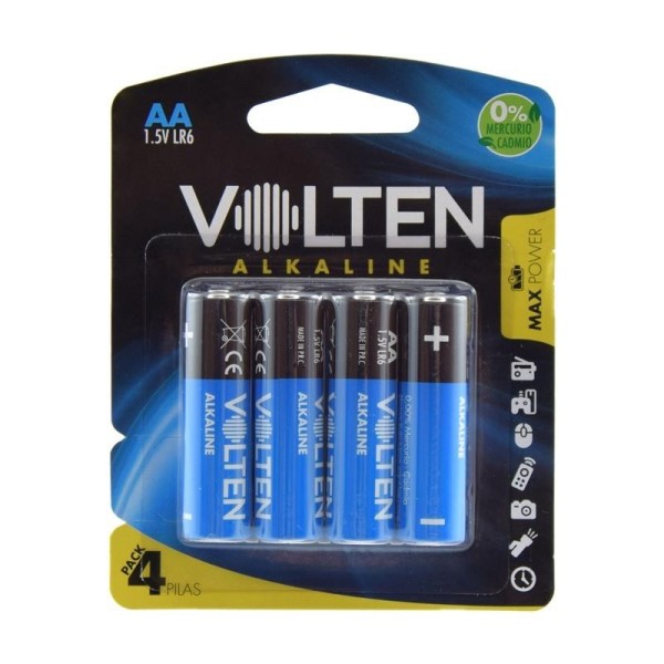 BLISTER 4 PCS PILAS ALCALINAS LR6/AA VOLTEN