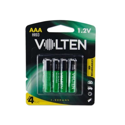 BLISTER 4 PCS PILAS RECARGABLE 1.000MAH LR03/AAA VOLTEN