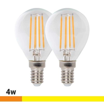 BOMBILLAS LED PACK 2 FILAMENTO 4W G45 E14 LUZ CÃLIDA AIRMEC