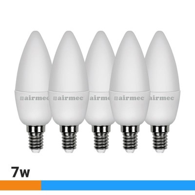 BOMBILLAS LED PACK 5 7W C37 E14 LUZ FRÃA AIRMEC