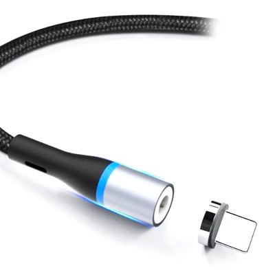 CABLE MAGNETICO MICRO USB ALUMINIO 1METRO 2A LED XO