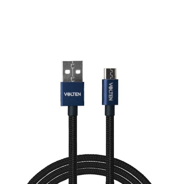 CABLE USB A MICRO USB AZUL 1 METRO VOLTEN