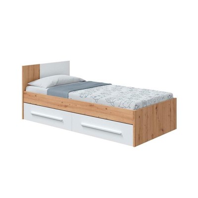 CAMA CON CABEZAL JUVENIL + 2 CAJONES 77X196X92CM R. NODI/BL. ARTIK MOMI