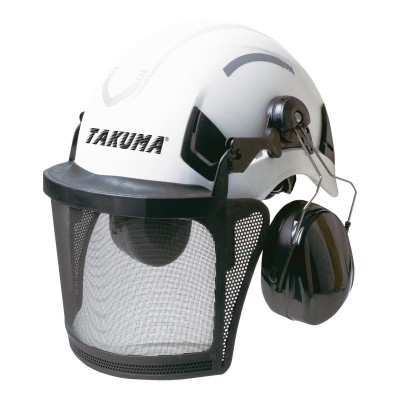 CASCO SEGURIDAD PRO CON VISERA Y PROTECCION AUDITIVA TAKUMA