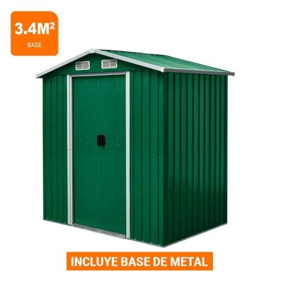 CASETA DE METAL CON PUERTAS CORREDERAS 174x194x200CM (3.4M2) AIRMEC