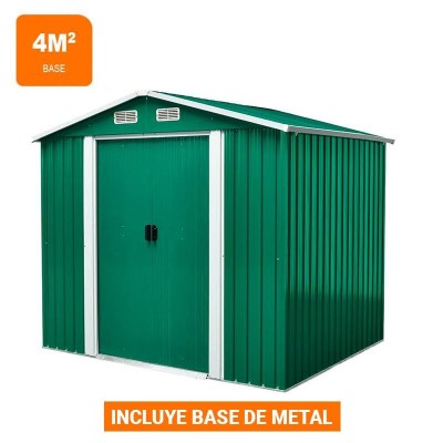 CASETA DE METAL CON PUERTAS CORREDERAS 174x236x206CM (4M2) AIRMEC