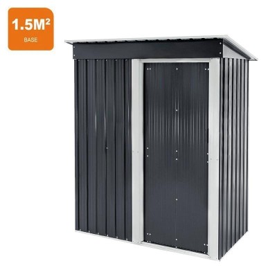 CASETA DE METAL PUERTA CORREDERA ANTRACITA AIRMEC 89x163x182 CM (1.5M2)