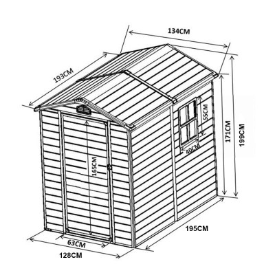 CASETA DE RESINA 195x128x199CM (2.5M2) AIRMEC