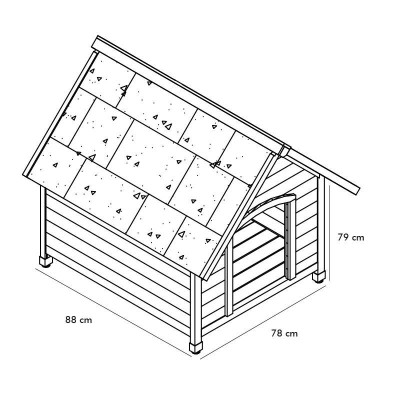 CASETA PERRO MADERA 72X76X76CM DONNA GARDEN