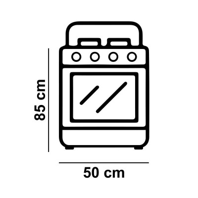 COCINA GAS + HORNO BLANCA 4 FUEGOS 50CM LARRYHOUSE