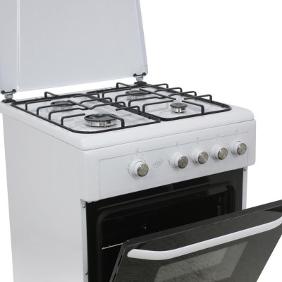 COCINA GAS + HORNO GRILL BLANCA 4 FUEGOS 60CM LARRYHOUSE