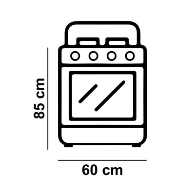 COCINA GAS + HORNO GRILL GRIS 4 FUEGOS 60CM LARRYHOUSE