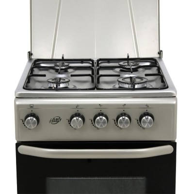 COCINA GAS + HORNO GRIS 4 FUEGOS 50CM LARRYHOUSE