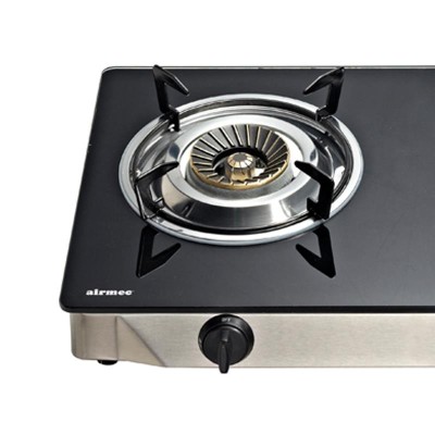 COCINA GAS INOX CON CRISTAL TEMPLADO 2 FUEGOS AIRMEC