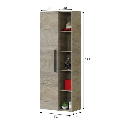 COLUMNA DE BAÑO ATHENA ROBLE ALASKA 135X51X25CM BENOTTI