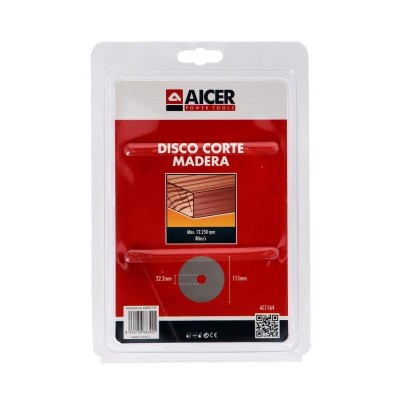 DISCO CORTE MADERA 115X22.2MM AICER