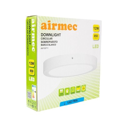 DOWNLIGHT CIRCULAR SOBREPUESTO 12W LUZ FRÍA AIRMEC