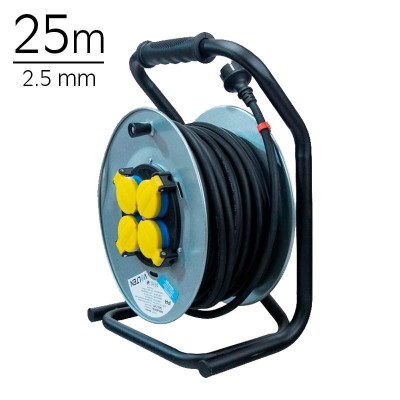 ENROLLADOR DE CABLE METÁLICO 25 MTS 2.5MM VOLTEN