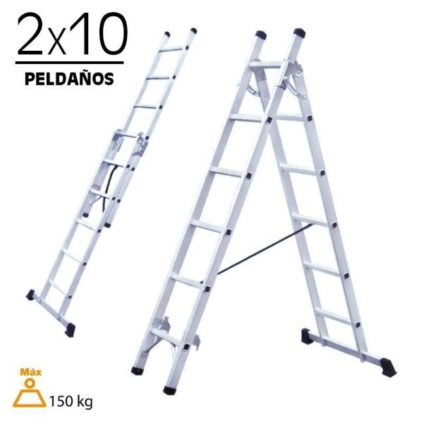 ESCALERA ALUMINIO AIRMEC (2 TRAMOS 2X10)