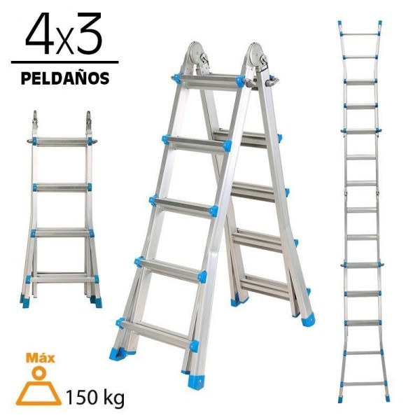 ESCALERA ALUMINIO MULTIPOSICION AIRMEC (4X3)