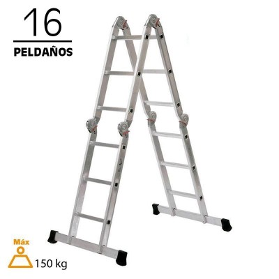 ESCALERA ALUMINIO MULTIPOSICION AIRMEC 6 POSICIONES 16 PELDAÑOS