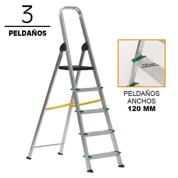 ESCALERA ALUMINIO REFORZADA AIRMEC (3 PELDAÃOS - 120 MM)