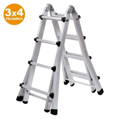 ESCALERA TELESCÃPICA ALUMINIO 3X4 PELDAÃOS AIRMEC