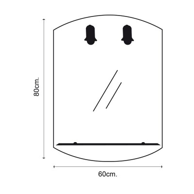 ESPEJO DE BAÑO 60X80 CM DOS FOCOS BENOTTI