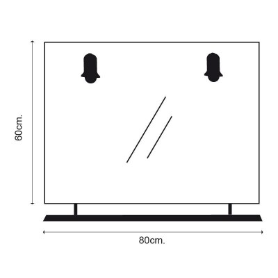 ESPEJO DE BAÑO 80X60 CM DOS FOCOS BENOTTI