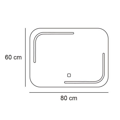 ESPEJO DE BAÃO LED 80X60 CM SERIE CURAZAO BENOTTI