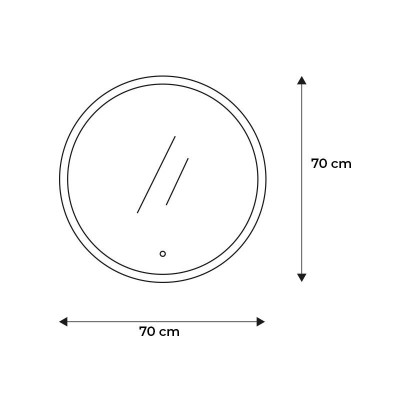 ESPEJO DE BAÃO LED REDONDO 70X70CM SERIE MALIBU BENOTTI
