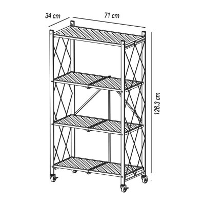 ESTANTERIA MOVIL PLEGABLE 71X34X126.3 CM LARRYHOUSE