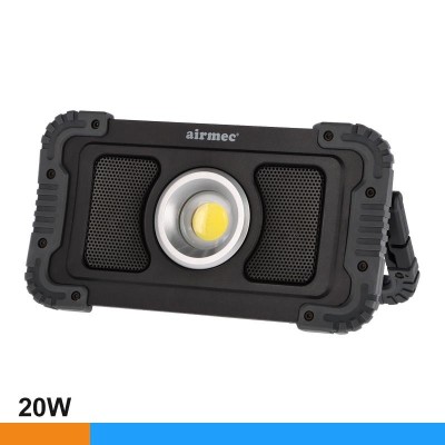 FOCO LED RECARGABLE 20W 1.400 LUMENS LUZ FRÍA CON ALTAVOZ AIRMEC