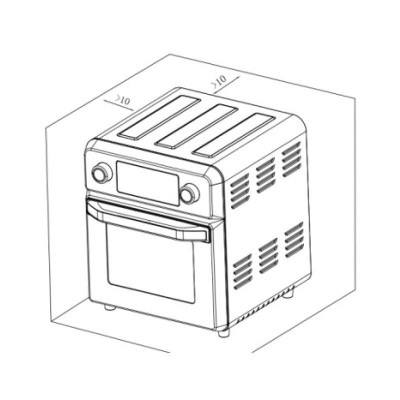 HORNO + FREIDORA DE AIRE CALIENTE INOX 14.5 LITROS 1.700W LARRYHOUSE