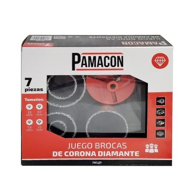 JUEGO BROCAS DE CORONA DIAMANTE 7 PCS PAMACON