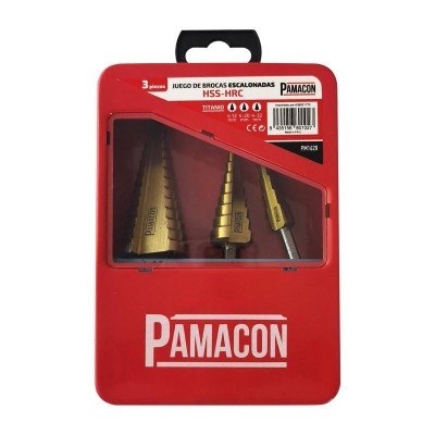 JUEGO BROCAS ESCALONADAS TIN 3 PCS PAMACON