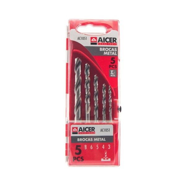 JUEGO BROCAS METAL 5 PCS AICER