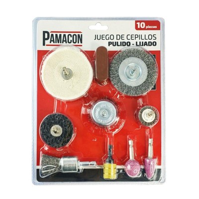 JUEGO CEPILLO PULIDO-LIJADO PAMACON 10 PCS