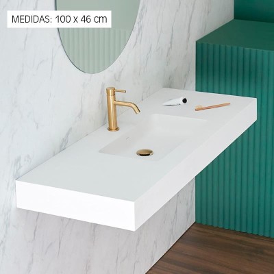 LAVABO SUSPENDIDO CARGA MINERAL 100X46CM SERIE ELBRUS BENOTTI