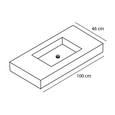 LAVABO SUSPENDIDO CARGA MINERAL 100X46CM SERIE ELBRUS BENOTTI