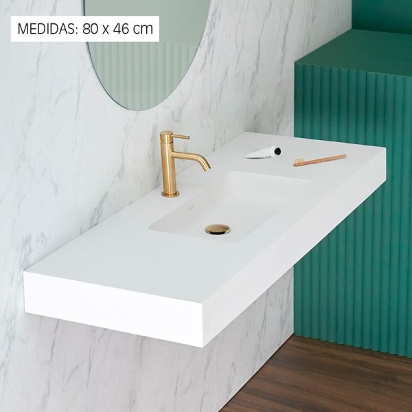 LAVABO SUSPENDIDO CARGA MINERAL 80X46CM SERIE ELBRUS BENOTTI