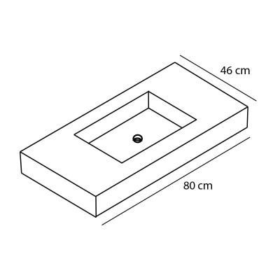 LAVABO SUSPENDIDO CARGA MINERAL 80X46CM SERIE ELBRUS BENOTTI