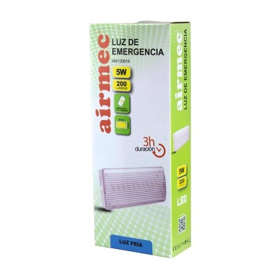 LUZ DE EMERGENCIA 5W 200 LUMENS LUZ FRÍA AIRMEC