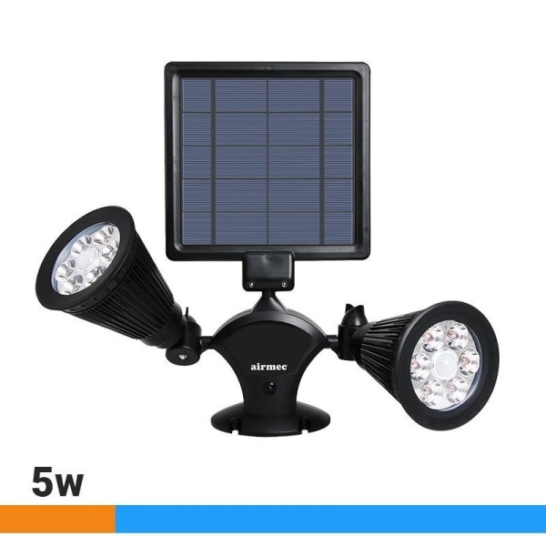 LUZ SOLAR LED 600 LUMENS DOBLE CABEZAL AIRMEC