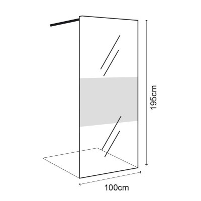MAMPARA DUCHA 1 HOJA CRISTAL FIJO SERIE MIAMI BENOTTI (195X100CM 8MM)