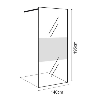 MAMPARA DUCHA 1 HOJA CRISTAL FIJO SERIE MIAMI BENOTTI (195X140CM 8MM)