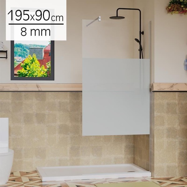 MAMPARA DUCHA 1 HOJA CRISTAL FIJO SERIE MIAMI BENOTTI (195X90CM 8MM)