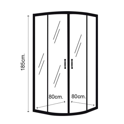 MAMPARA DUCHA ANGULAR BENOTTI (185X80CM 6MM)